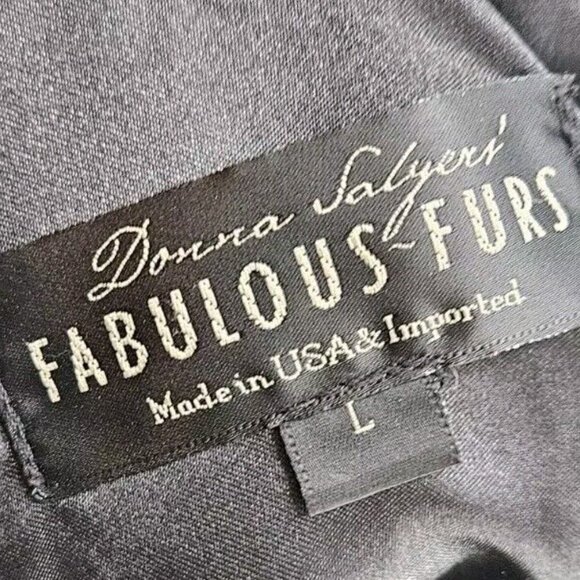 Fabulous Furs~Donna Salyers Blue/Teal Acrylic Shaggy Faux Fur Lamb Jacket/Coat~L - Picture 7 of 8